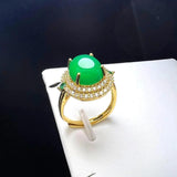 Natural Stone Agate Finger Ring Charm Rings Copper Stone Rings
