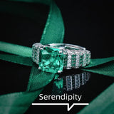 Square Tourmaline Paraiba Gemstone Adjustable Finger Ring