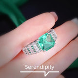 Square Tourmaline Paraiba Gemstone Adjustable Finger Ring