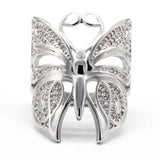 Zircon Animal Ring for Women Butterfly Heart Engagement