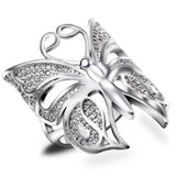 Zircon Animal Ring for Women Butterfly Heart Engagement