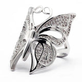 Zircon Animal Ring for Women Butterfly Heart Engagement