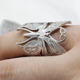 Zircon Animal Ring for Women Butterfly Heart Engagement
