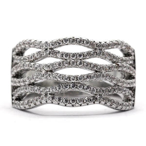 Zircon Stone Geometry Punk Ring for Women
