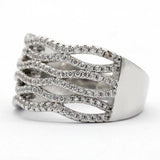Zircon Stone Geometry Punk Ring for Women