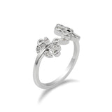 Adjustable Flower Branches Finger Rings Women Jewelry Wedding