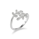 Adjustable Leaves Shape Open Ring Love Jewelry For Women