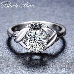 Silver Flower Wedding Ring for Women GR076