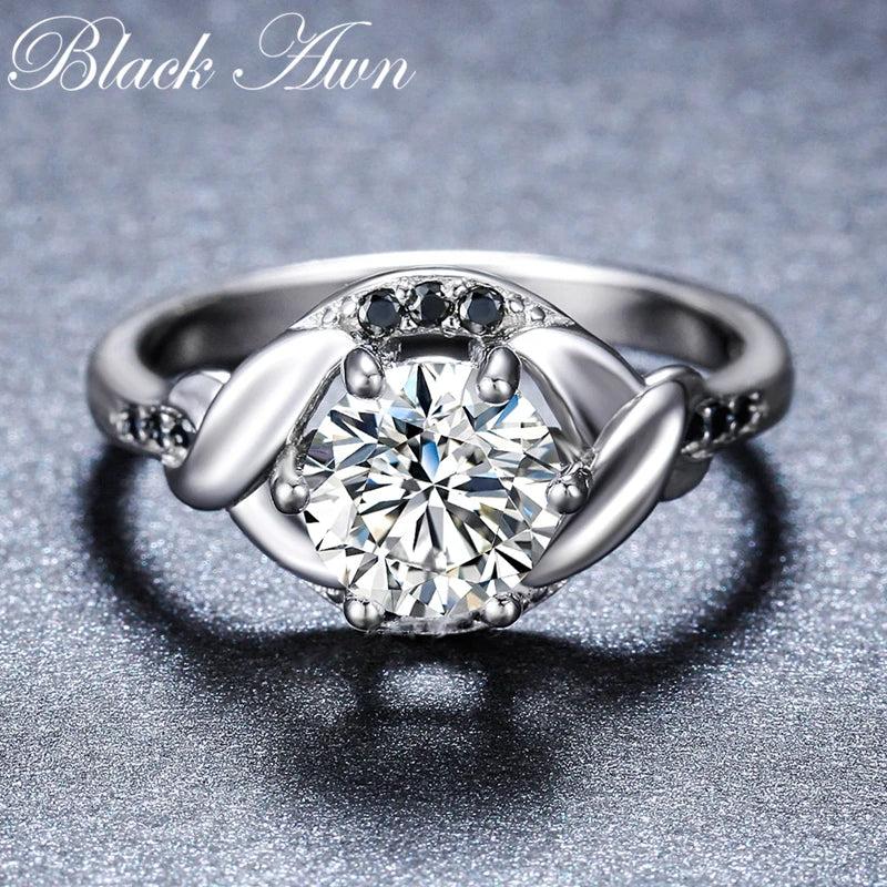 Silver Flower Wedding Ring for Women GR076