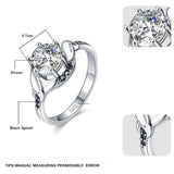 Silver Flower Wedding Ring for Women GR076