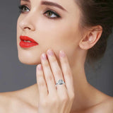 Silver Flower Wedding Ring for Women GR076