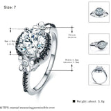 Flower Silver Spinel Wedding Engagement Ring for Women
