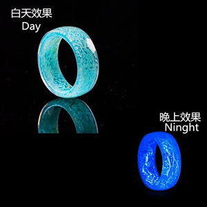 Pink Glow Resin Ring Green Men Women Fluorescent Glowing Jewelry