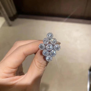 Zircon Wedding Bands Ring Delicate Vintage Flower Dainty Accessorie