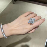 Zircon Wedding Bands Ring Delicate Vintage Flower Dainty Accessorie