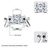 Silver Flower Wedding Ring for Women Bague Jewelry G095