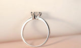 6-Prongs Wedding Ring Solid Silver CZ Engagement Jewelry