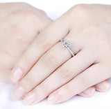 6-Prongs Wedding Ring Solid Silver CZ Engagement Jewelry
