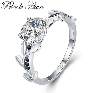 Silver Ring Finger Wedding Rings for Women Female Bague Jewelry G079