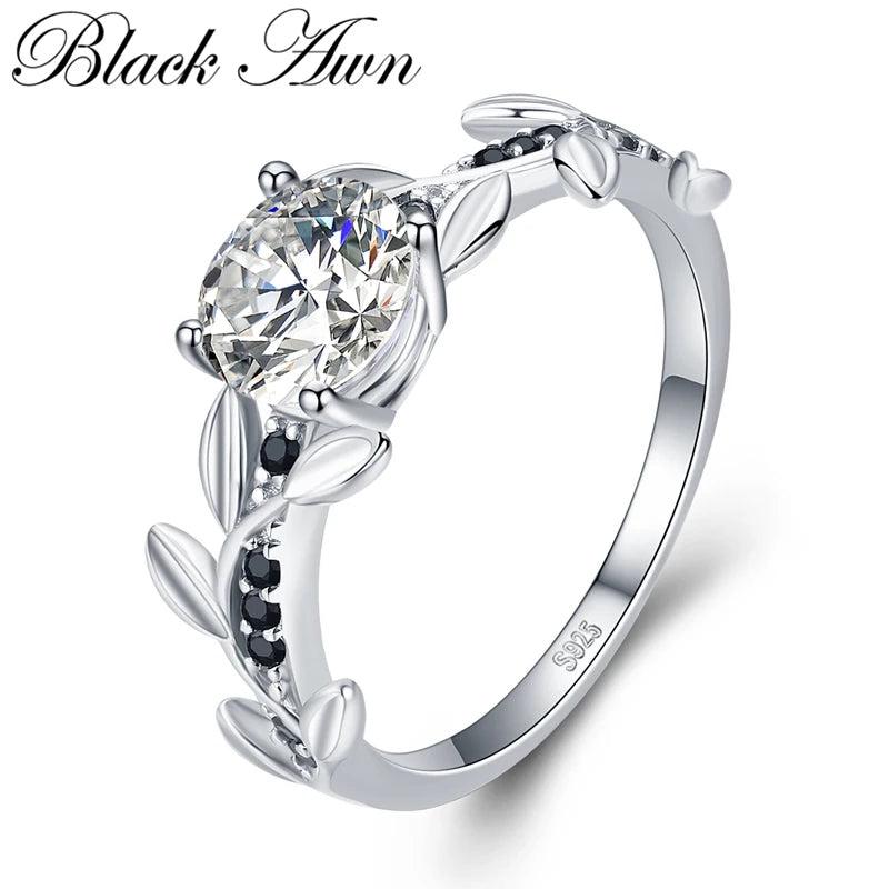 Silver Ring Finger Wedding Rings for Women Female Bague Jewelry G079