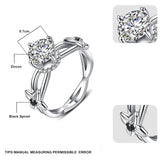 Silver Ring Finger Wedding Rings for Women Female Bague Jewelry G079