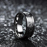 8MM Tungsten Alloy Wedding Ring Carbon Fiber Men's Jewelry