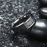 8MM Tungsten Alloy Wedding Ring Carbon Fiber Men's Jewelry