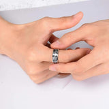 8MM Tungsten Alloy Wedding Ring Carbon Fiber Men's Jewelry