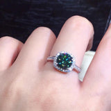 2.0ct Green Zircon Open Ring Charm Women Engagement Ring