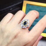 Multicolor Oval Gems Ring Wedding Band Engagement Anniversary