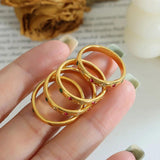 Burning Sand Style Titanium Steel Plain Ring Inlaid Red Green Zircon