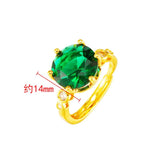 Vintage 24K Big Rhinestone Wedding Rings for Bridal Women Engagement