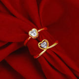 Zircon Inlaid Adjustable Opening Ring for Women