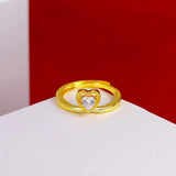Zircon Inlaid Adjustable Opening Ring for Women