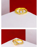 Zircon Inlaid Adjustable Opening Ring for Women