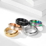 6MM Stainless Steel Spinner Band Rings for Men Women