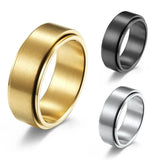 8MM Stainless Steel Rotatable Ring Brushed Finished Wedding Promise Ring