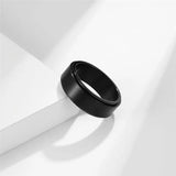 8MM Stainless Steel Rotatable Ring Brushed Finished Wedding Promise Ring