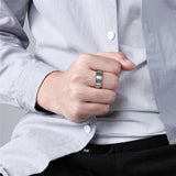 8MM Stainless Steel Rotatable Ring Brushed Finished Wedding Promise Ring