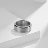 8MM Stainless Steel Rotatable Ring Brushed Finished Wedding Promise Ring