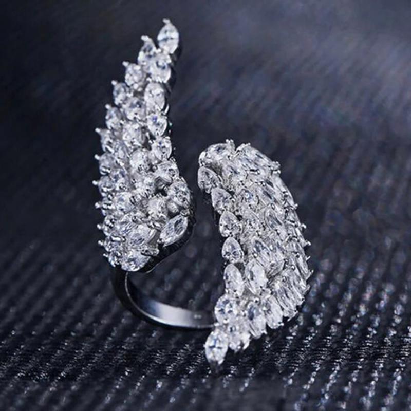 Angel Wing Opening Women's Ring Engagement Party Jewelry