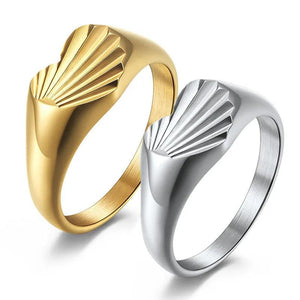 Heart-Shaped Promise Ring Stainless Steel High Polished
