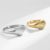 Heart-Shaped Promise Ring Stainless Steel High Polished