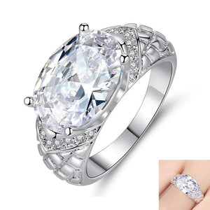 Big CZ Bridal Ring for Women Plated Party Gift Jewelry