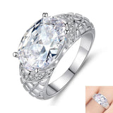 Big CZ Bridal Ring for Women Plated Party Gift Jewelry