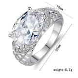 Big CZ Bridal Ring for Women Plated Party Gift Jewelry