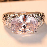 Big CZ Bridal Ring for Women Plated Party Gift Jewelry