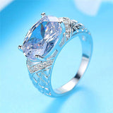 Big CZ Bridal Ring for Women Plated Party Gift Jewelry