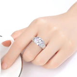 Big CZ Bridal Ring for Women Plated Party Gift Jewelry