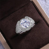 10mm CZ Wedding Ring Stainless Steel Bridal Anniversary Gift